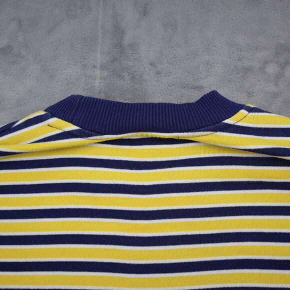 Forever 21 Sweater Womens Yellow M Pinstriped Crew Neck Casual Pullover - Picture 11 of 15